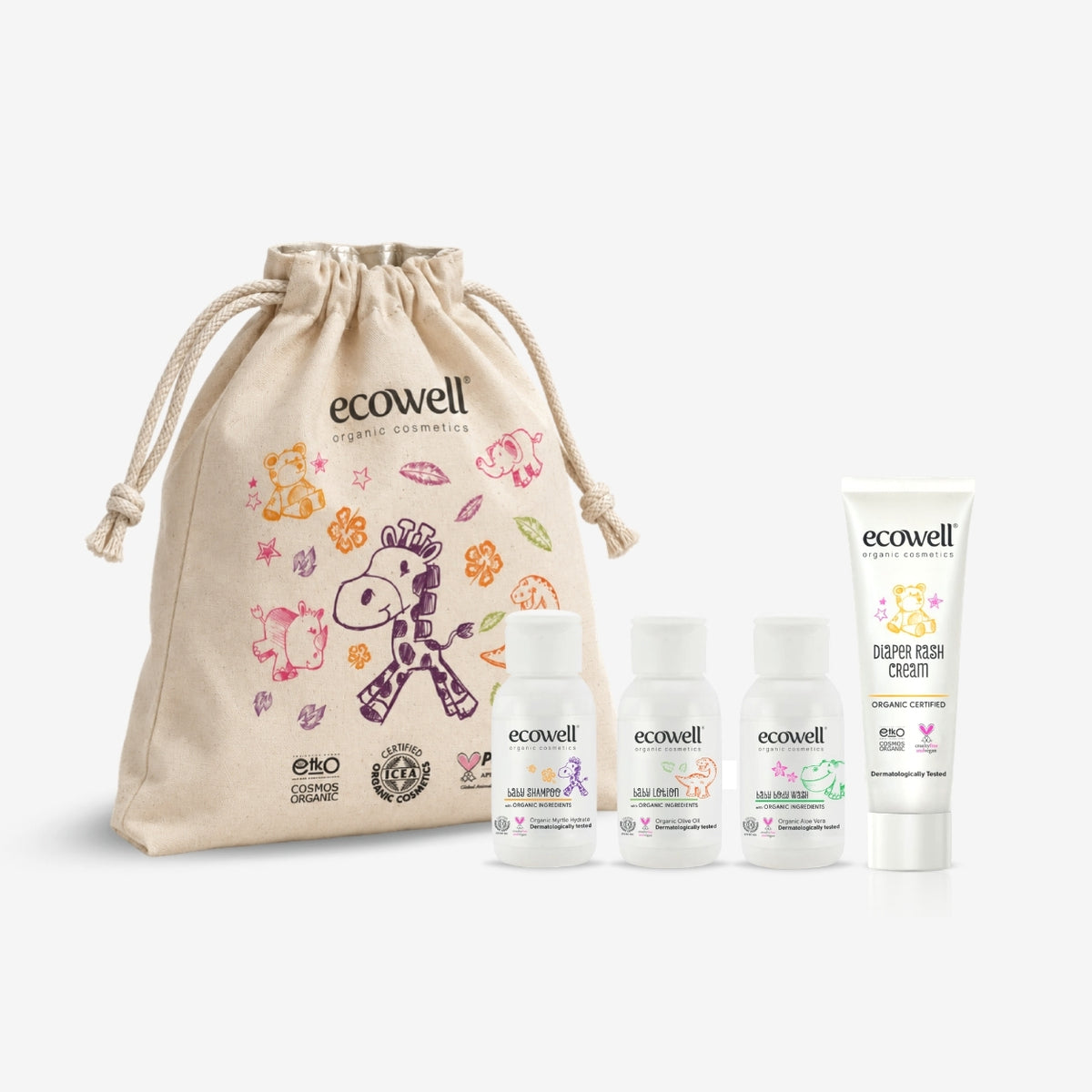 Certified Organic 4-Piece Baby Travel Set