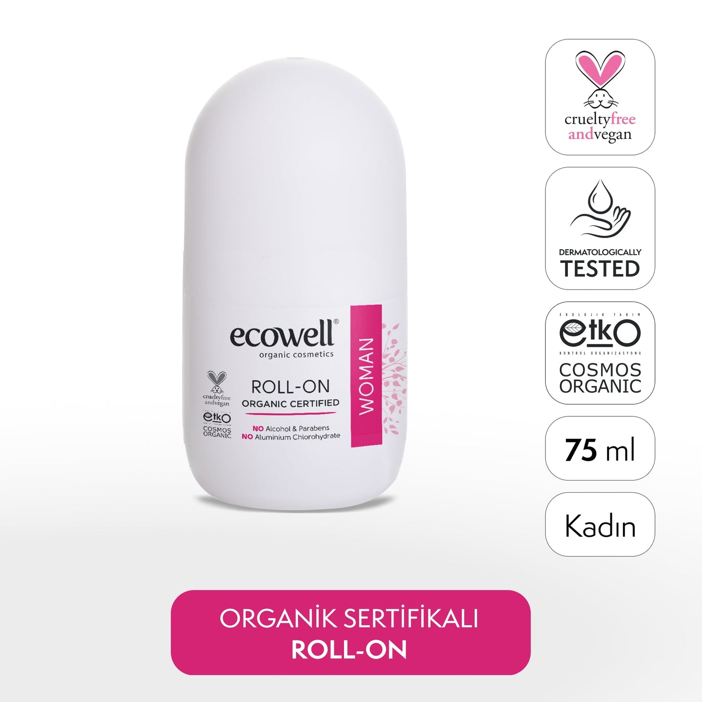 Zertifizierter Bio-Deodorant-Roll-on für Damen – 75 ml