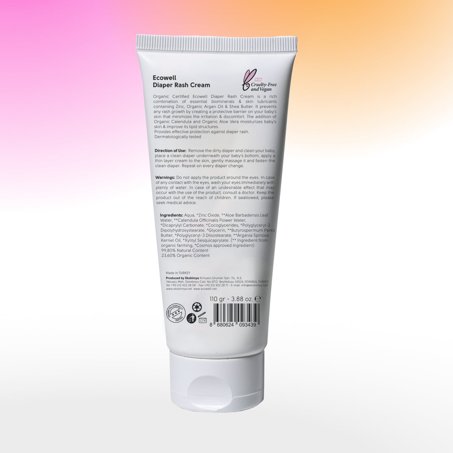 Certified Organic Diaper Rash Cream - 110 gr